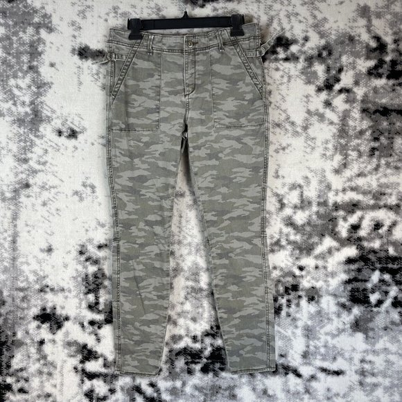 Hei Hei Pants Women's Size‎ 29 Camo Slash Pocket Tapred Leg Cotton Stretch - Picture 2 of 11